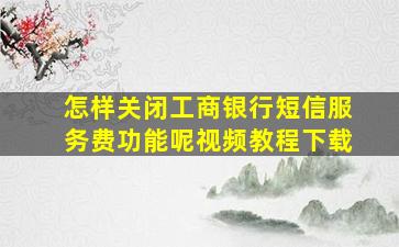 怎样关闭工商银行短信服务费功能呢视频教程下载