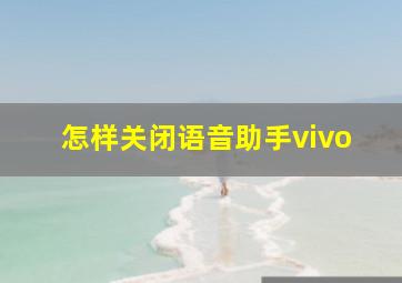 怎样关闭语音助手vivo