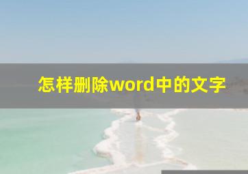 怎样删除word中的文字