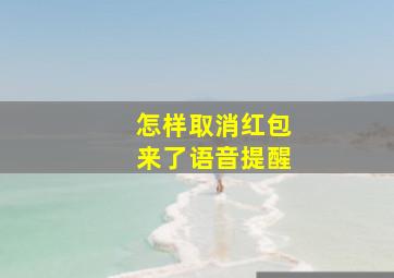 怎样取消红包来了语音提醒