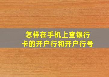 怎样在手机上查银行卡的开户行和开户行号