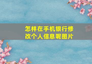 怎样在手机银行修改个人信息呢图片