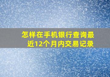 怎样在手机银行查询最近12个月内交易记录