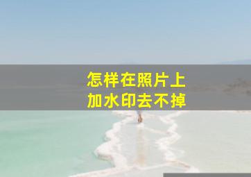 怎样在照片上加水印去不掉