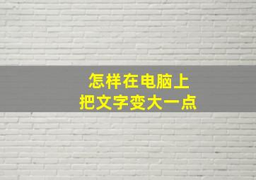 怎样在电脑上把文字变大一点