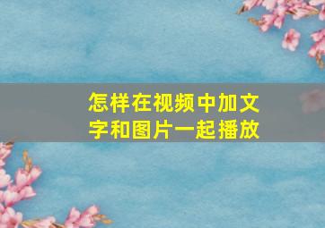 怎样在视频中加文字和图片一起播放