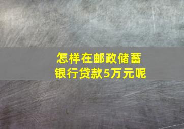 怎样在邮政储蓄银行贷款5万元呢