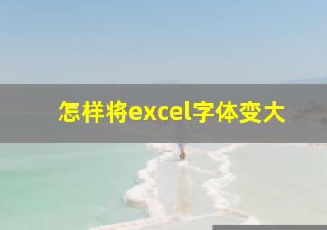 怎样将excel字体变大