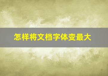 怎样将文档字体变最大