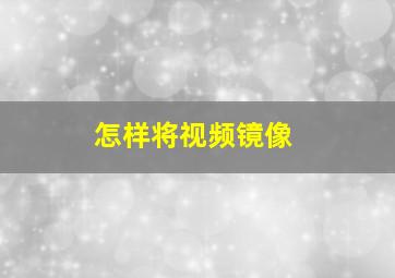 怎样将视频镜像