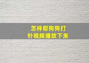 怎样帮狗狗打针视频播放下来