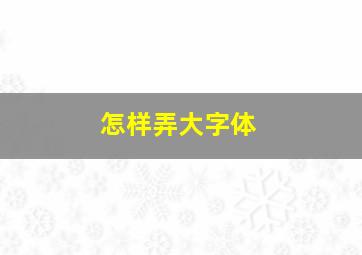 怎样弄大字体