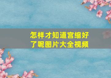 怎样才知道宫缩好了呢图片大全视频