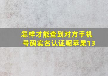 怎样才能查到对方手机号码实名认证呢苹果13