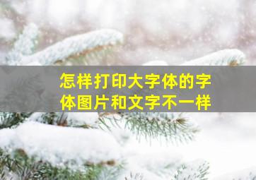 怎样打印大字体的字体图片和文字不一样