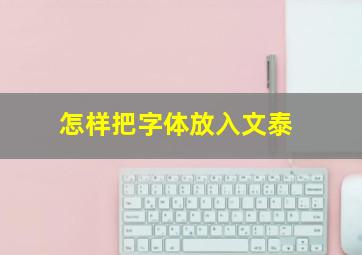 怎样把字体放入文泰