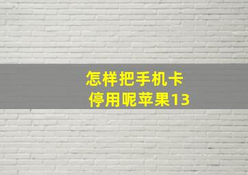 怎样把手机卡停用呢苹果13