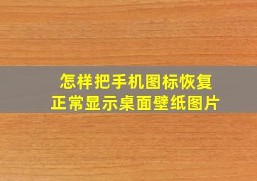 怎样把手机图标恢复正常显示桌面壁纸图片