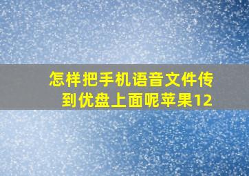 怎样把手机语音文件传到优盘上面呢苹果12