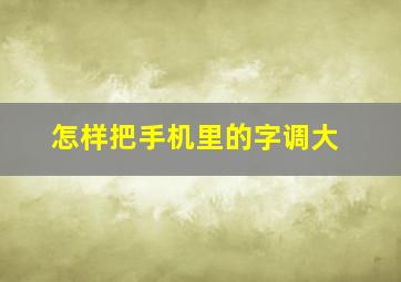 怎样把手机里的字调大