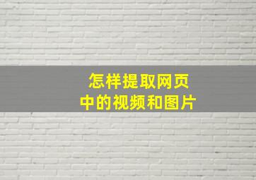 怎样提取网页中的视频和图片