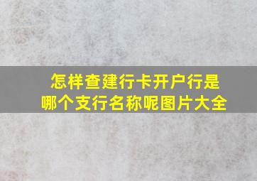 怎样查建行卡开户行是哪个支行名称呢图片大全