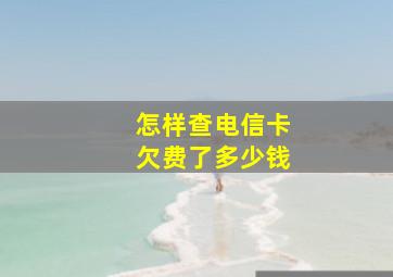 怎样查电信卡欠费了多少钱