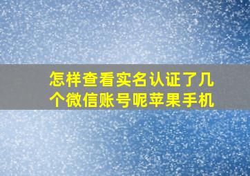 怎样查看实名认证了几个微信账号呢苹果手机