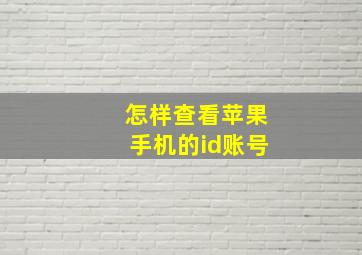 怎样查看苹果手机的id账号