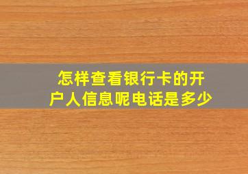 怎样查看银行卡的开户人信息呢电话是多少