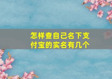 怎样查自己名下支付宝的实名有几个