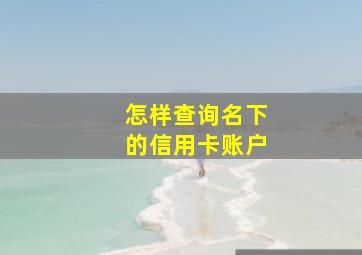 怎样查询名下的信用卡账户