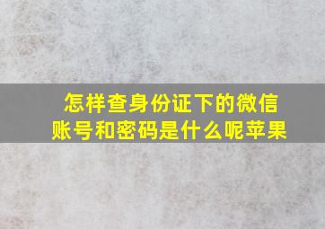 怎样查身份证下的微信账号和密码是什么呢苹果