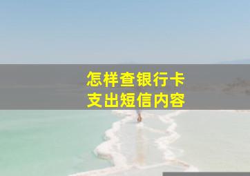 怎样查银行卡支出短信内容