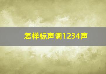 怎样标声调1234声