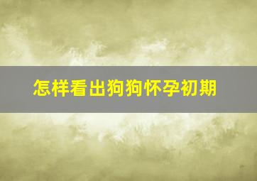 怎样看出狗狗怀孕初期