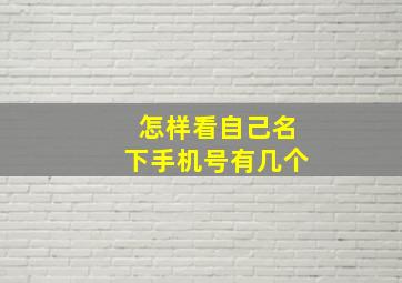 怎样看自己名下手机号有几个