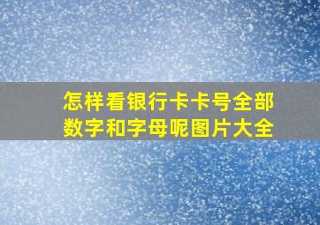 怎样看银行卡卡号全部数字和字母呢图片大全