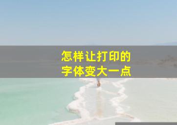 怎样让打印的字体变大一点