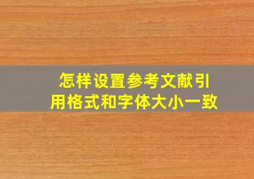 怎样设置参考文献引用格式和字体大小一致