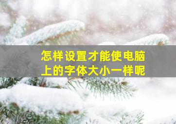 怎样设置才能使电脑上的字体大小一样呢