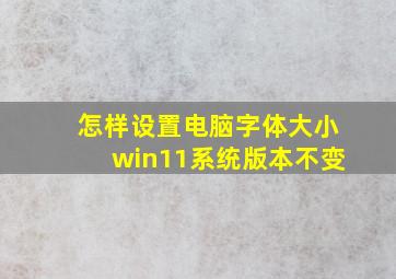 怎样设置电脑字体大小win11系统版本不变