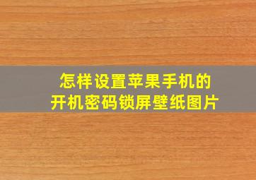 怎样设置苹果手机的开机密码锁屏壁纸图片