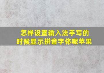 怎样设置输入法手写的时候显示拼音字体呢苹果