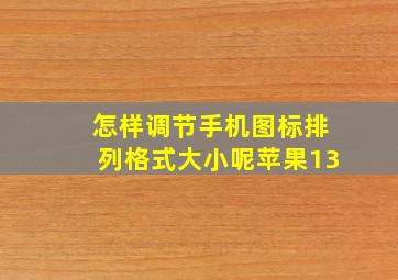 怎样调节手机图标排列格式大小呢苹果13