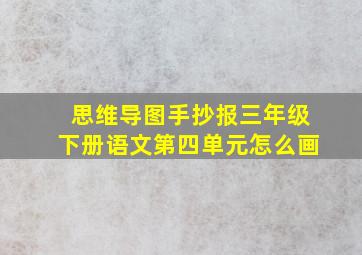 思维导图手抄报三年级下册语文第四单元怎么画