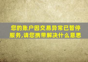 您的账户因交易异常已暂停服务,请您携带解决什么意思