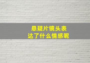 悬疑片镜头表达了什么情感呢