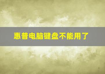 惠普电脑键盘不能用了