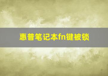 惠普笔记本fn键被锁